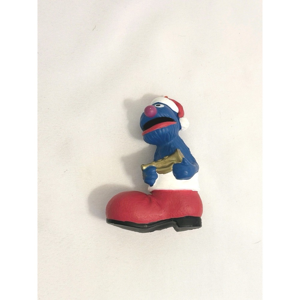 Vintage Sesame Street Grover Christmas Ornament Santa Horn Jim Henson Muppet